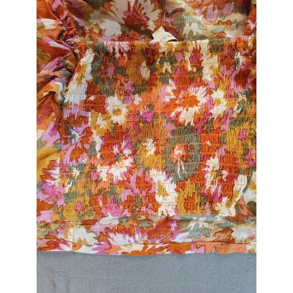 Women's Cynthia Rowley Floral Flutter Sleeve Crop Top Large - Picture 7 of 10